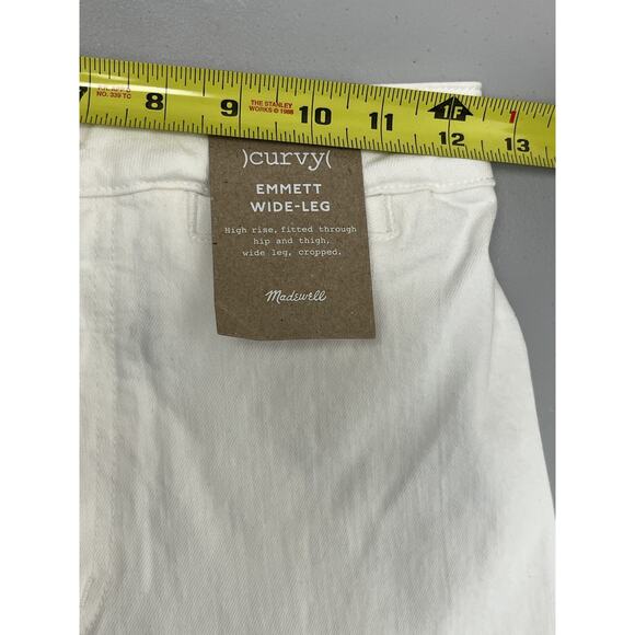 Madewell The Tall Curvy Emmett Wide Leg Jean 24T Tile White Welt Pocket Edition - Picture 7 of 13